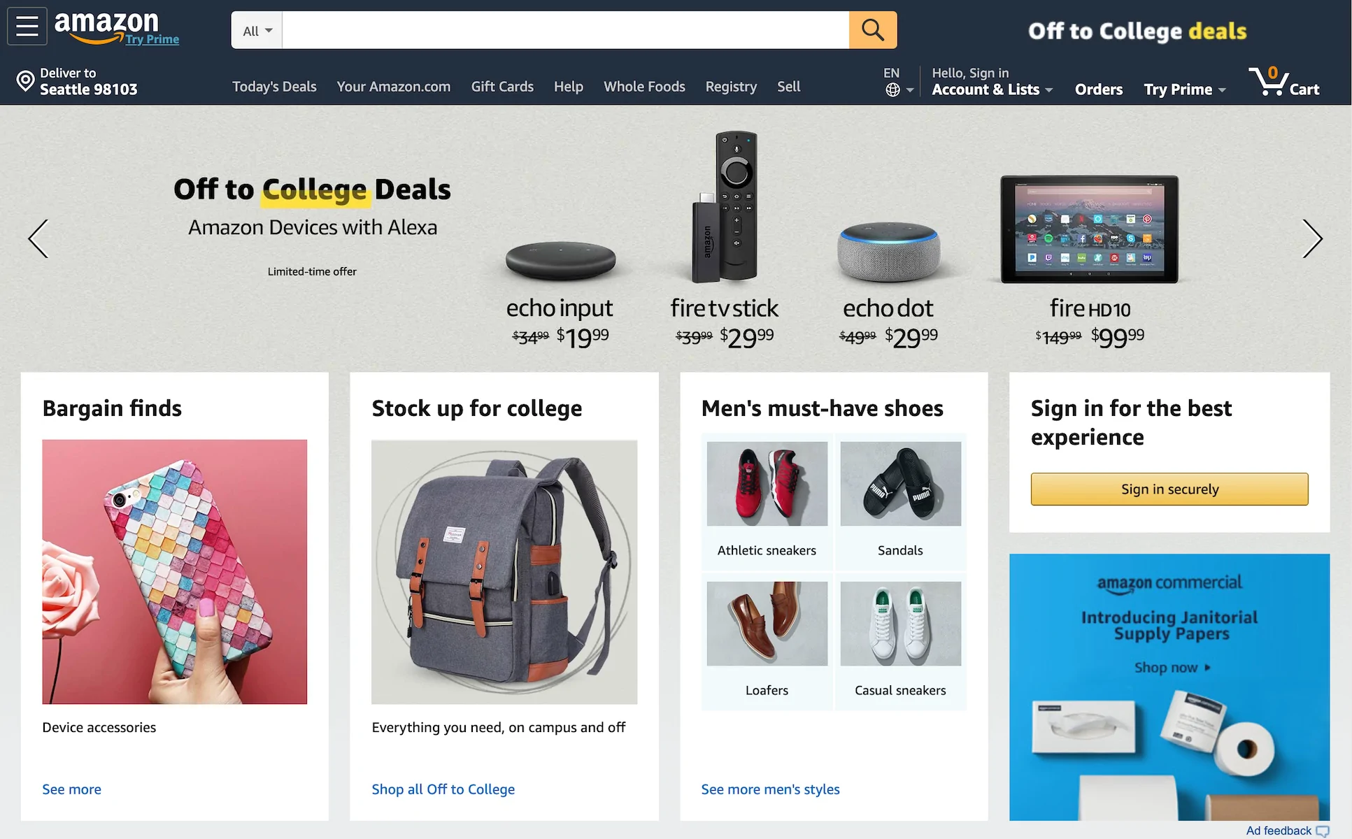 Modern Amazon interface
