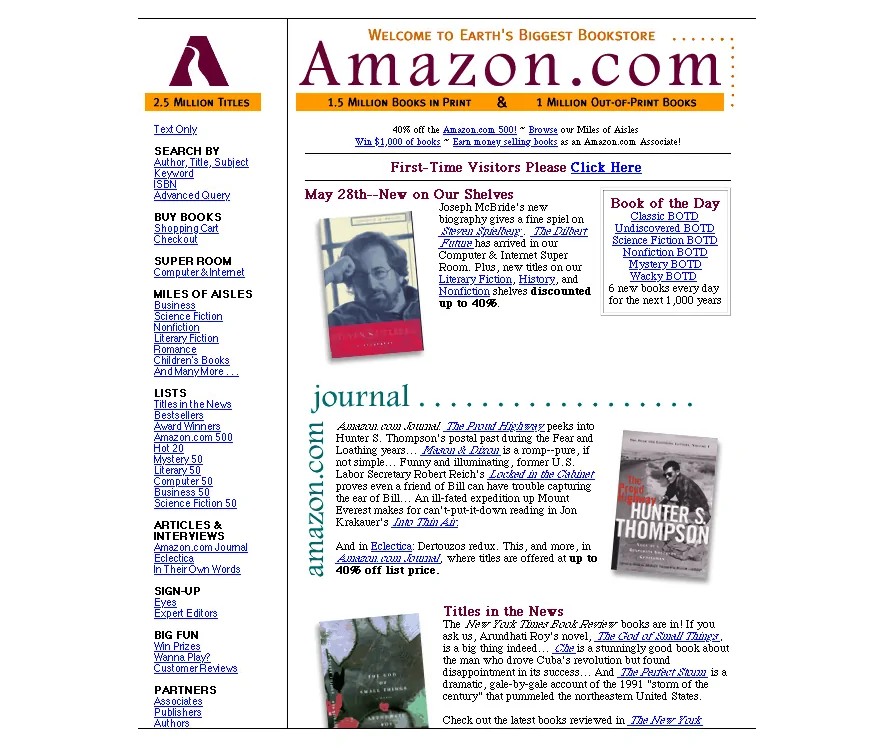 Original Amazon interface